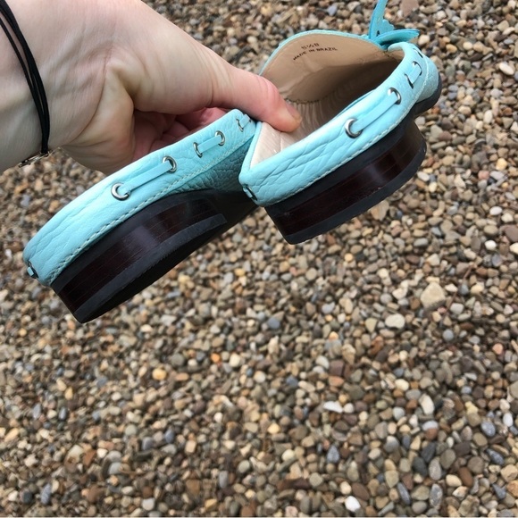 TALBOTS Slip On Mint Gisele Leather Loafers Slides Flats BUTTERFLY SHOES 5.5 B‍‍ - Picture 8 of 16